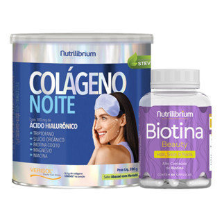 Colágeno Noite 200g Com Ácido Hialurônico + Biotina Beauty 60 Caps Nutrilibrium