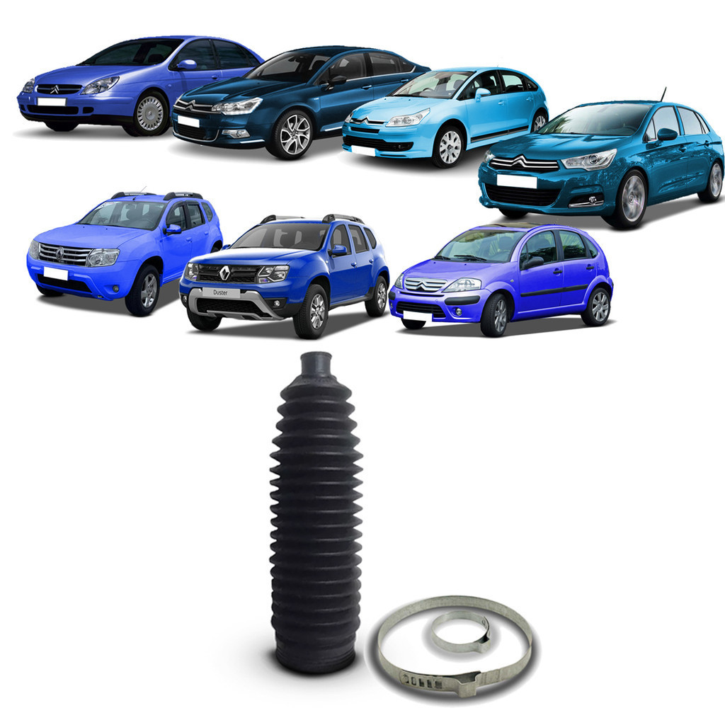 Kit Coifa Guarda Pó Caixa Direção Dianteiro Suspensão Dianteira Citroen C3 C4 C5 Renault Duster