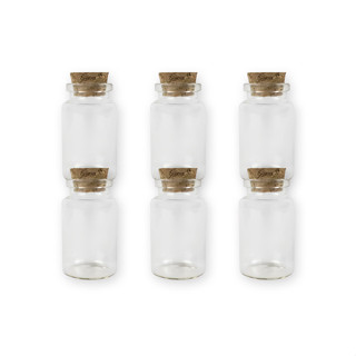 Kit 6 Potinhos de Vidro Hermético para Lembrancinha com Tampa de Rolha - 20ml - Rizzo em Oferta na Shopee