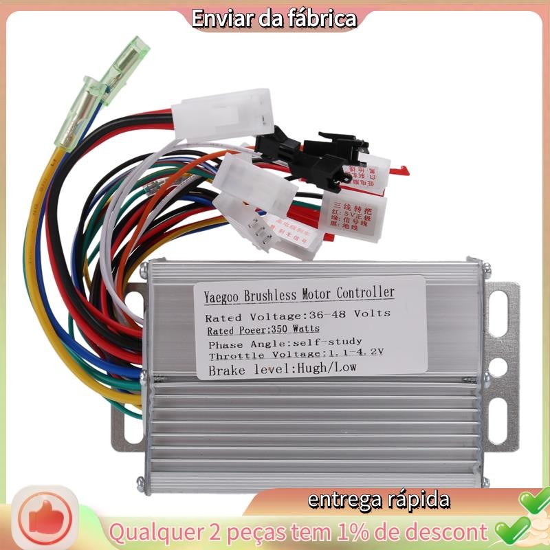Controlador De Motor DC Sem Escova Para Bicicleta Elétrica 36V/48V 350W E-Bike Scooter Acessórios