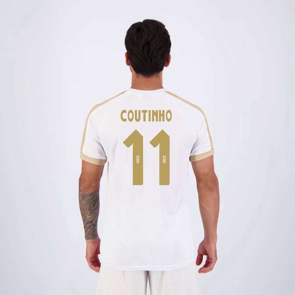Camisa Kappa Vasco Supporter Gold Branca 11 Coutinho - Sports & Outdoors