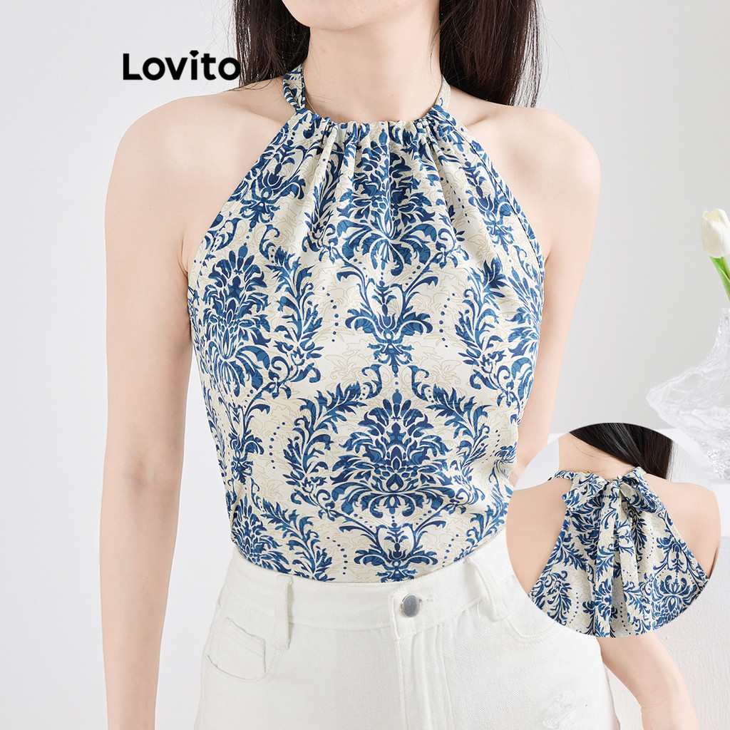 Lovito Boho Top Tribal Print Cordão Regata De Verão Para Mulheres L120ED201 - Women Clothes