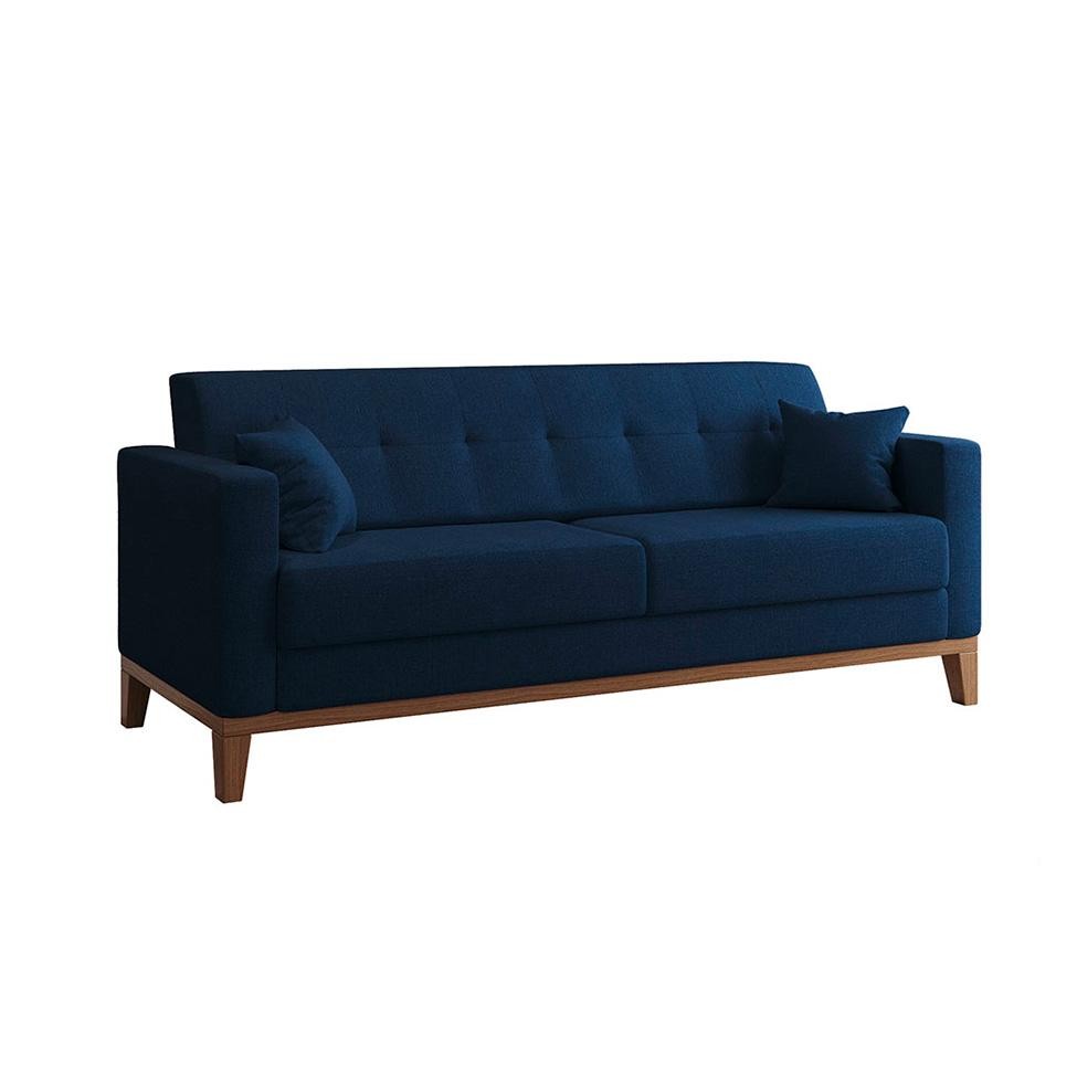 Sofá 3 Lugares Narvik Linho Azul Marinho em Oferta na Shopee