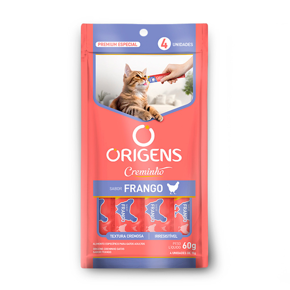 Petisco Origens Creminho Para Gatos Sabor Frango 60g - Pets