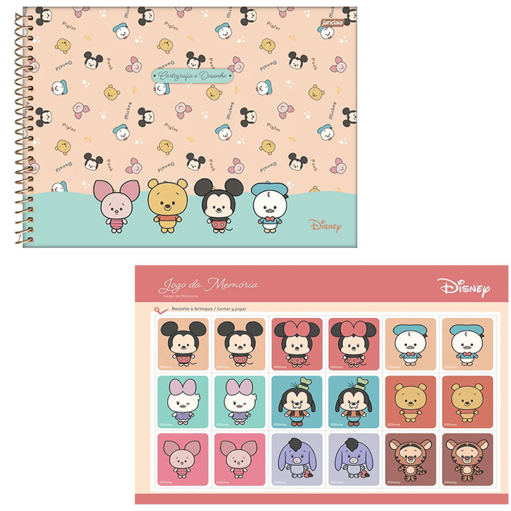 CADERNO ESPIRAL 275X200MM CD CART 80FLS  DISNEY YULULUN   77083 25