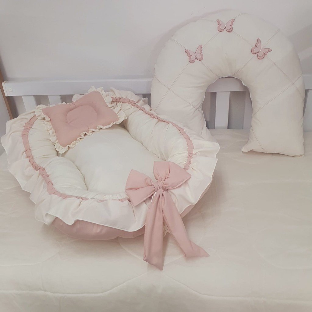 Ninho Redutor De Berço + Almofada de Amamentação BORBOLETA DE ASA
