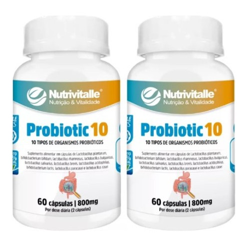 Kit 2 Probiotic 10 60 Capsulas Nutrivitalle