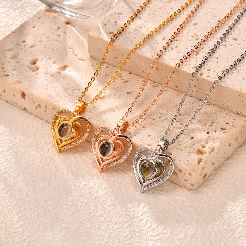 Colar De Projeção De Foto Personalizada Vnox Para Mulheres, Pulseira Circular Com Imagem Dentro De Aniversário, Presen · foto 2
