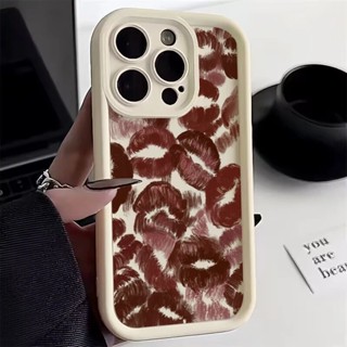 Estética Sexy Menina Lábios Vermelhos Capa De Silicone Para iPhone 15 Pro Max 11 14 12 13 XS XR X 7 8 14 15 Plus SE 2020 Mini Proteção Da Câmera