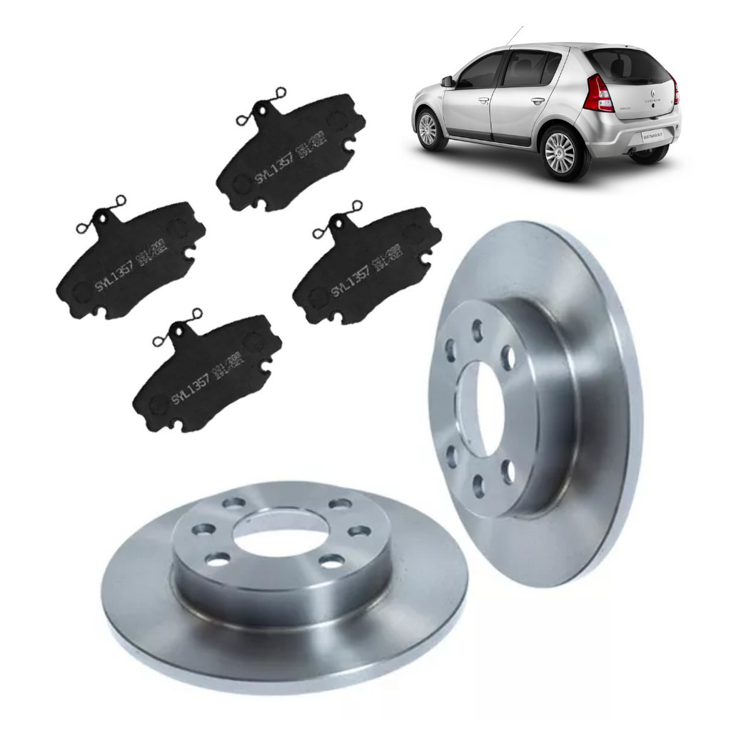 Jogo Disco Freio + Pastilha Dianteira Renault Sandero Logan 2007 a 2013 em Oferta na Shopee