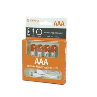 Pilhas Aa Aaa 9v D Rr2 Cr123A Usb Powervac 1.5v Recarregável Usb-c
