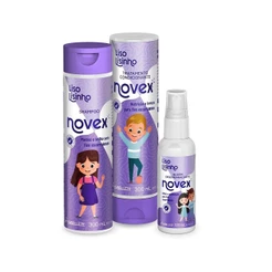 Kit Novex Liso Lisinho Shampoo Condicionador e Desembaraçante