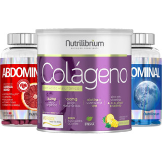 Colágeno Verisol Ácido Hialurônico + Kit Abdominal Dia Noite Nutrilibrium