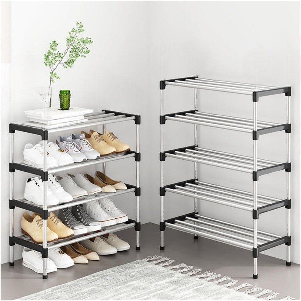 Sapateira Vertical Luxo Prateleiras Aço Cromado Tênis Salto Alto Sapatilha Chinelo