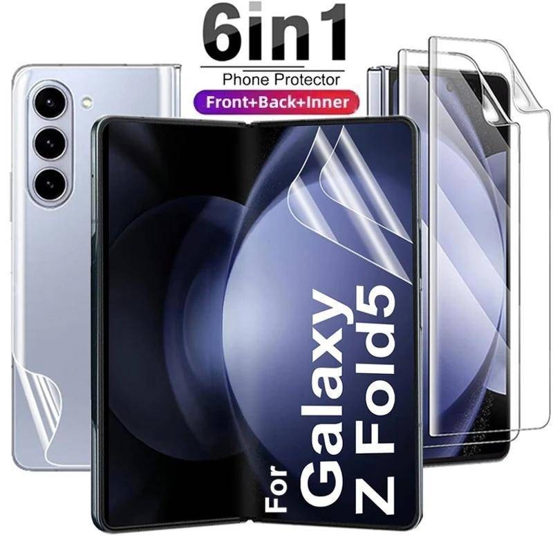 Samsung ZFold5 ZFold4 ZFold3 ZFold2 3 Em 1 100D HD Filme Hidrogel Transparente Para Galaxy Z Fold3 Fold2 5G Fold5 Fold4 W24 W23 W22 W21 Protetor De Tela Telefone Anti-Riscos