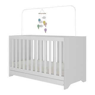 Berço 3 em 1 vira cama com Colchão Incluso Elza Multimóveis Branco em Oferta na Shopee
