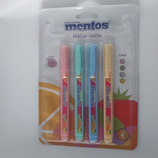 Marca Texto 4 Cores Pastel MENTOS Com Cheirinho em Oferta na Shopee