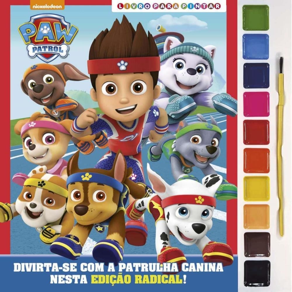 Livro Paw Patrol Patrulha Canina Para Pintar com Aquarela