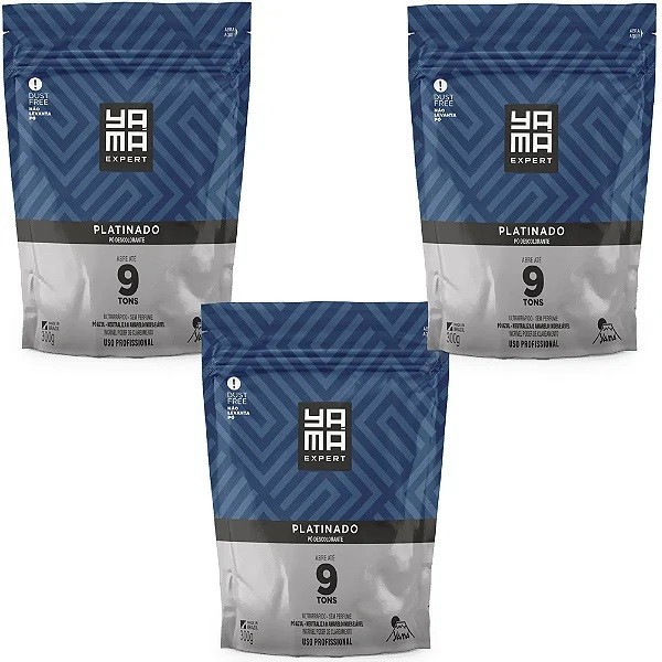 3 Und Pó Descolorante Yamá Platinado Refil 300gr