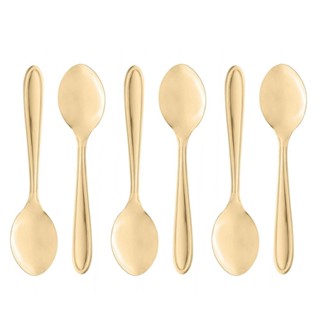 6 Colheres de Mesa Lyor Gastro Dourado de Aço Inox 19cm