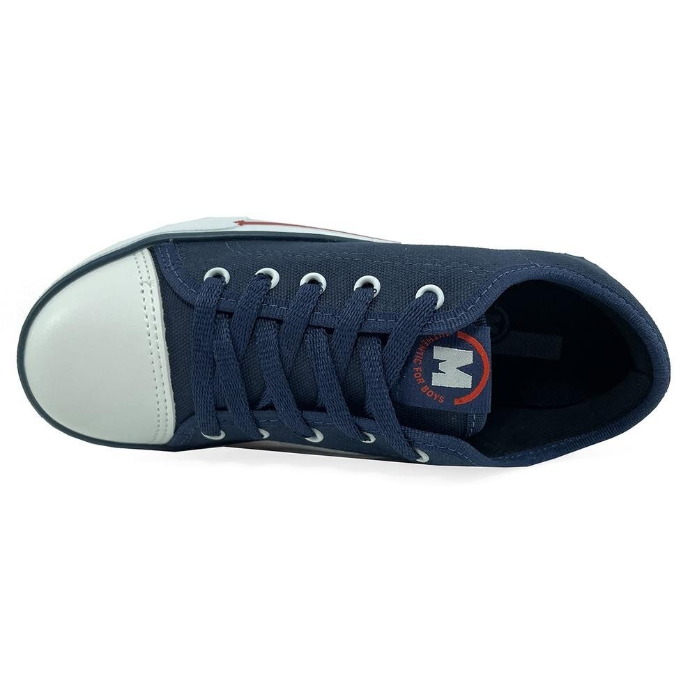 Detalhes do Tênis Infantil Molekinho Cano Baixo Casual Menino - Marinho e Branco