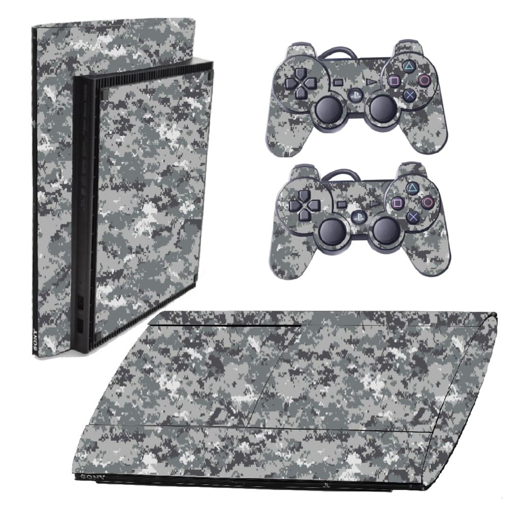 Skin PS3 Super Slim Playstation Adesivo Película Protetora Sticker Camo Digi Gray
