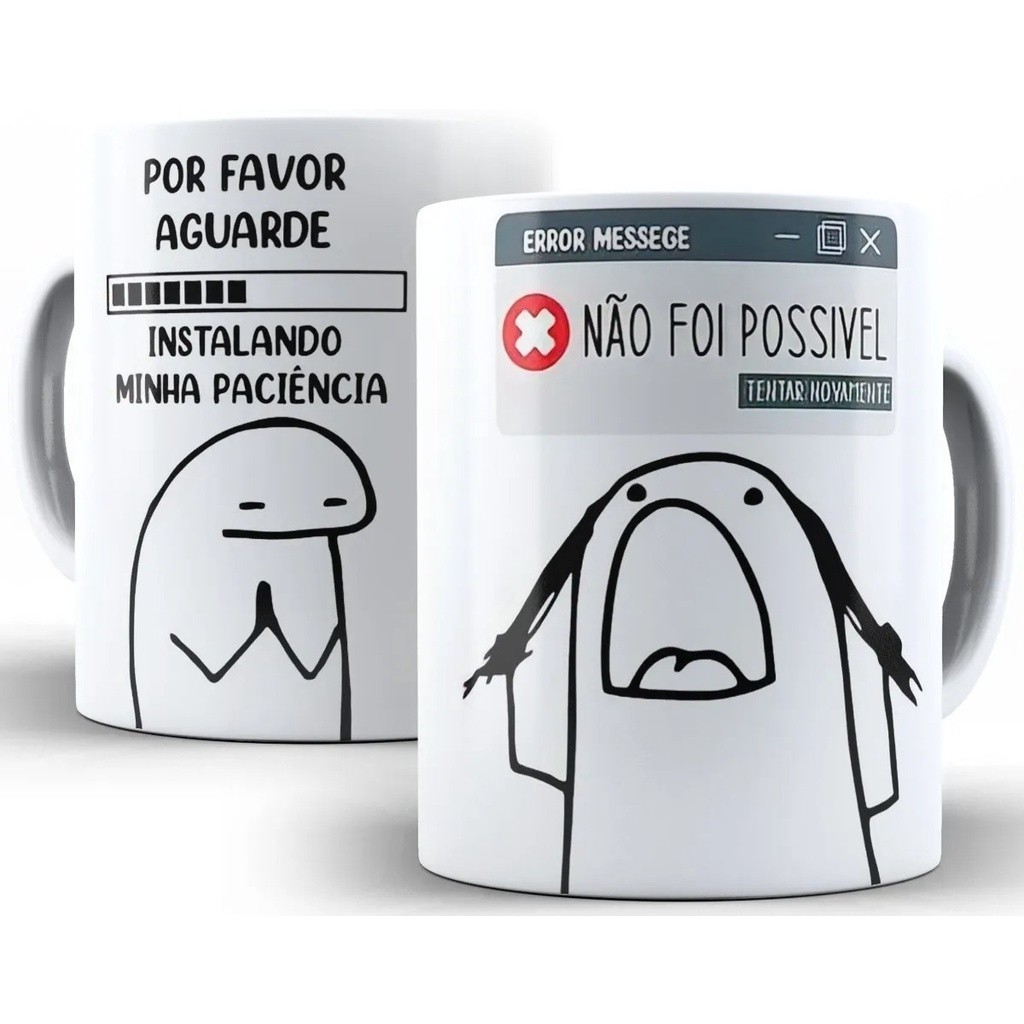 Caneca Divertida - Meme Flork - Instalando Minha Paciência Caneca flork personalizada aguarde instalando paciência amiga amigas amigo amizade.
