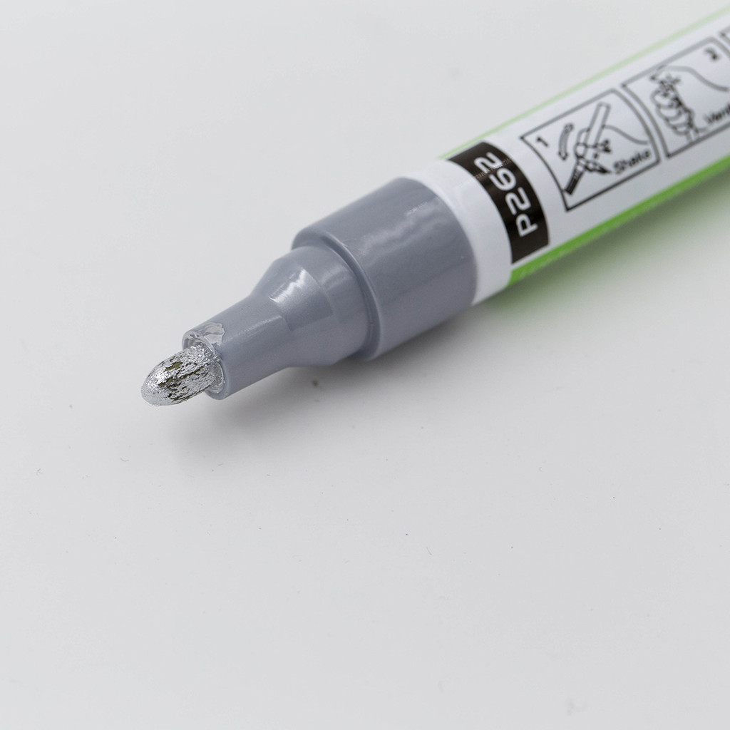 Caneta Marcador Permanente Borracha Metal Madeira Plástico Prata
