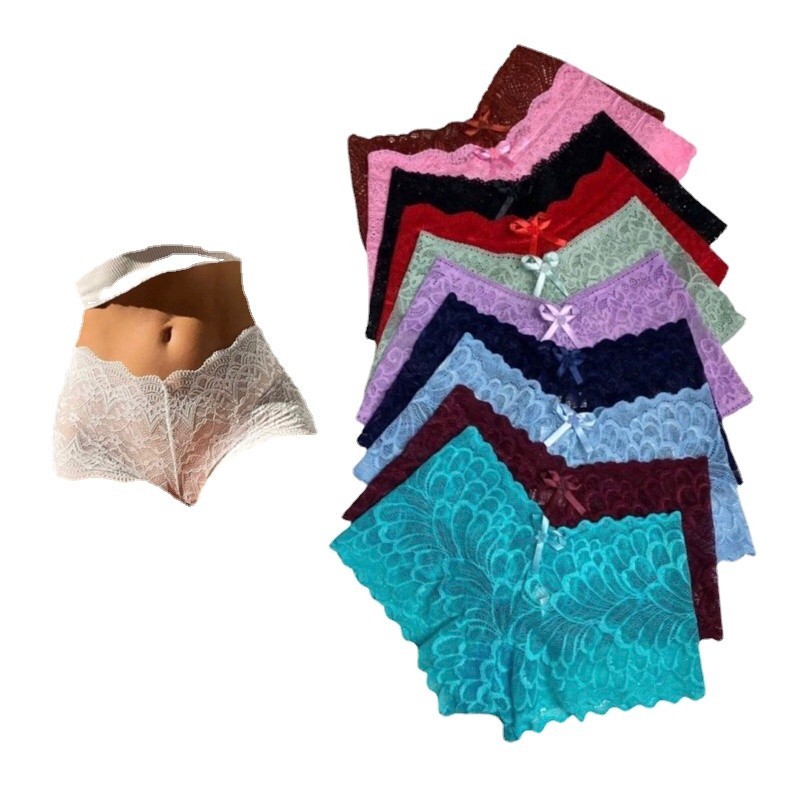 Kit calcinhas feminina caleçon shortinho renda sexy  com forro algodão