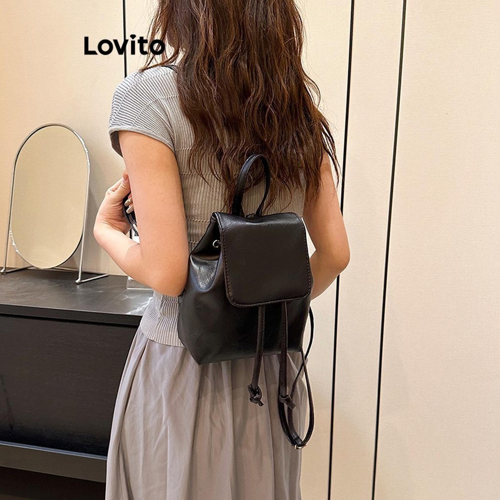 (Casual) Lovito Mochila Simples Versátil Para Mulheres LFA23192