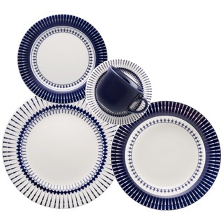 Aparelho de Jantar e Chá 40 Peças Biona Azul Donna Colb em Oferta na Shopee