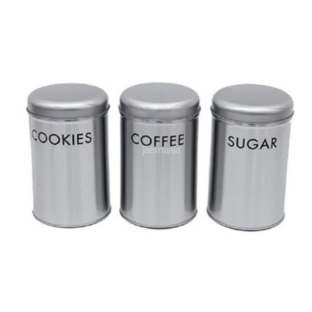 Jogo De Latas Importadas Café Açúcar E Cookies Com 3 Latas