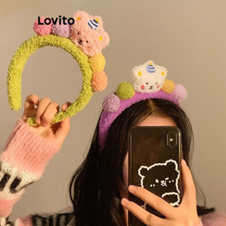 Lovito Fofo Tiara de Cabelo Feminina Colorblock com Estampa de Desenho Animado LFA09553