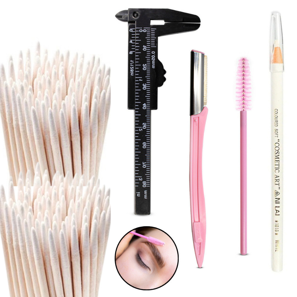 Kit Design de Sobrancelhas Completo Molde + Acessórios + Lápis em Oferta na Shopee