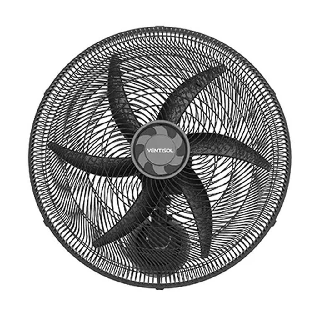 Ventilador Parede Ventisol Monta Fácil 127v 50cm 135w Preto 6 Pás Motor Turbo Inclinação Regulável