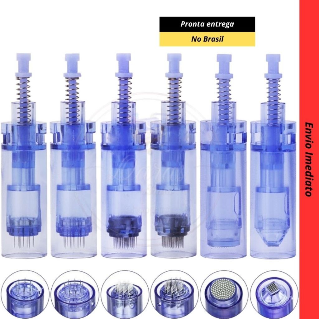 Kit 10 Cartuchos Dermapen 12, 36, 42 e NANO Microagulhamento Caneta Dermapen Dr Pen N2 MyM M7 M5 A6