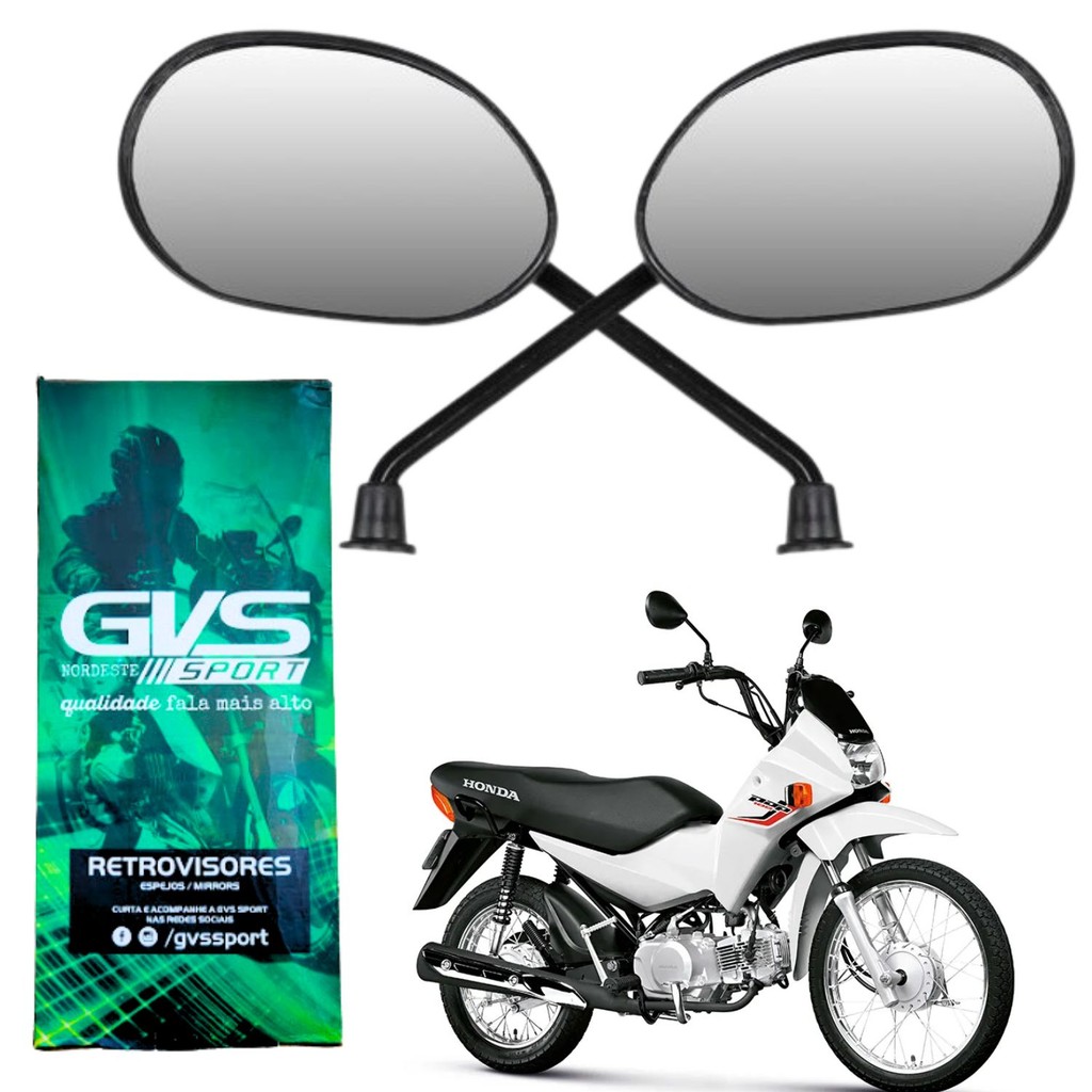 Retrovisor Gvs modelo original Honda POP 100 110I 2007 2008 2009 2010 2011 2012 2013 2014 2015 2016