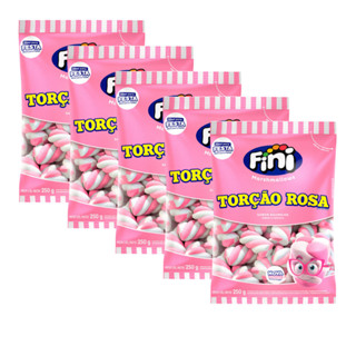 Kit 5 Marshmallows Torção Rosa 250g - Fini em Oferta na Shopee