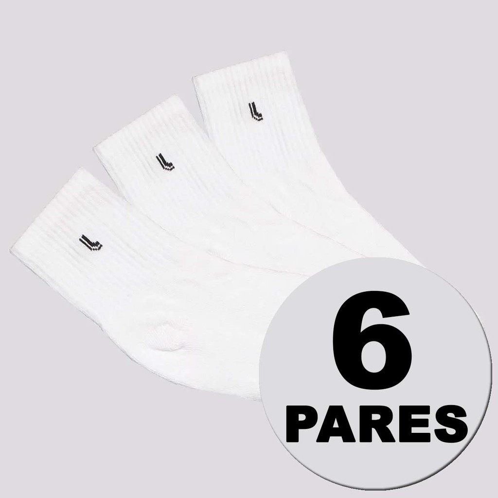 Kit Meia Lupo AM Sport Cano Médio 6 Pares Branca - Men Clothes