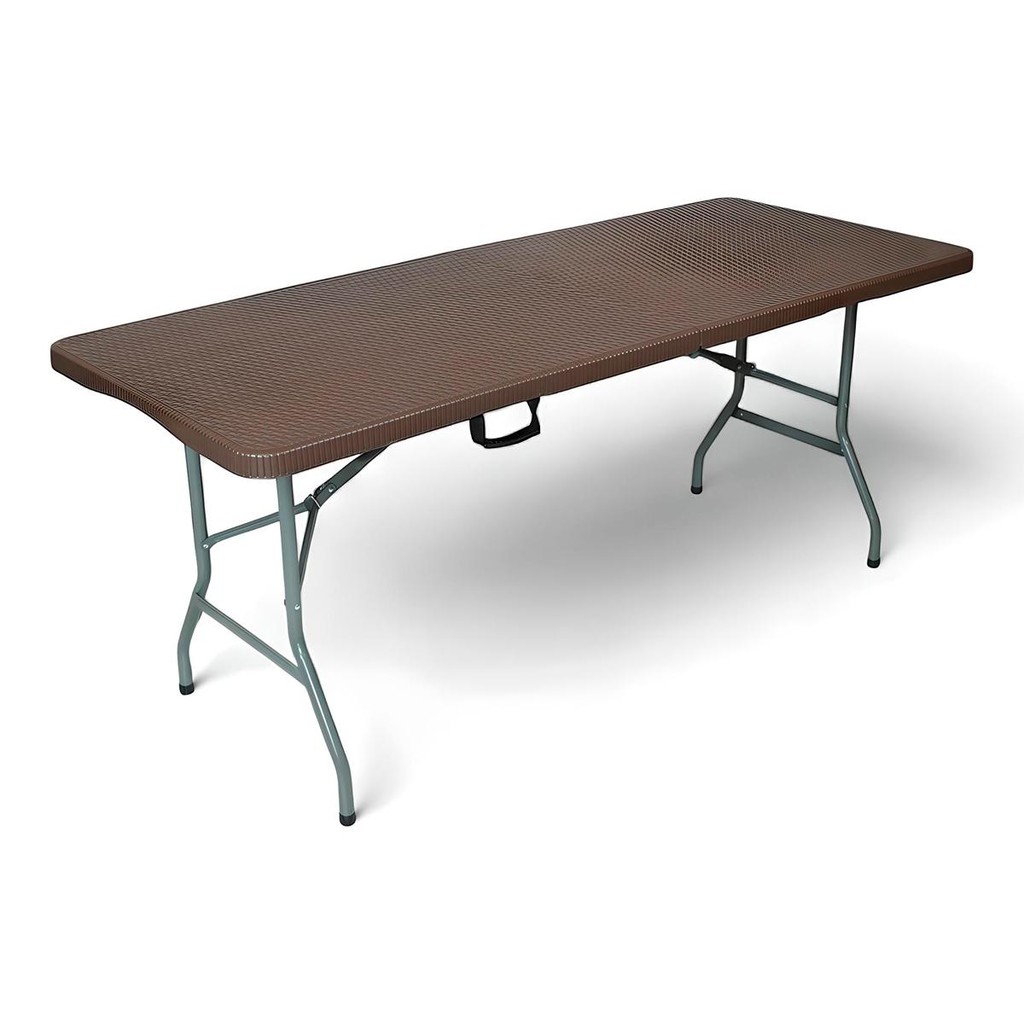 Mesa Camping e Area Externa Dobrável Monta Fácil Robust Rattan 1,80m Marrom - NTK - Sports & Outdoors