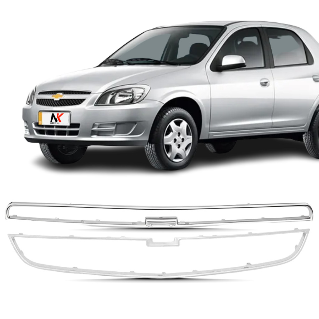 Friso Moldura Grade Celta 2012 2013 2014 2015 Cromado em Oferta na Shopee