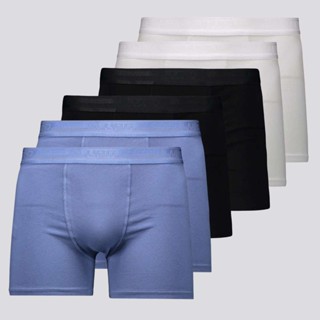 Kit 6 Cuecas Lupo Boxer Elastic Branca Azul e Preta em Oferta na Shopee