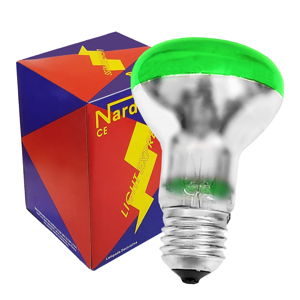 Lâmpada Refletora Incandescente R63 40w E27 220v Cor Verde