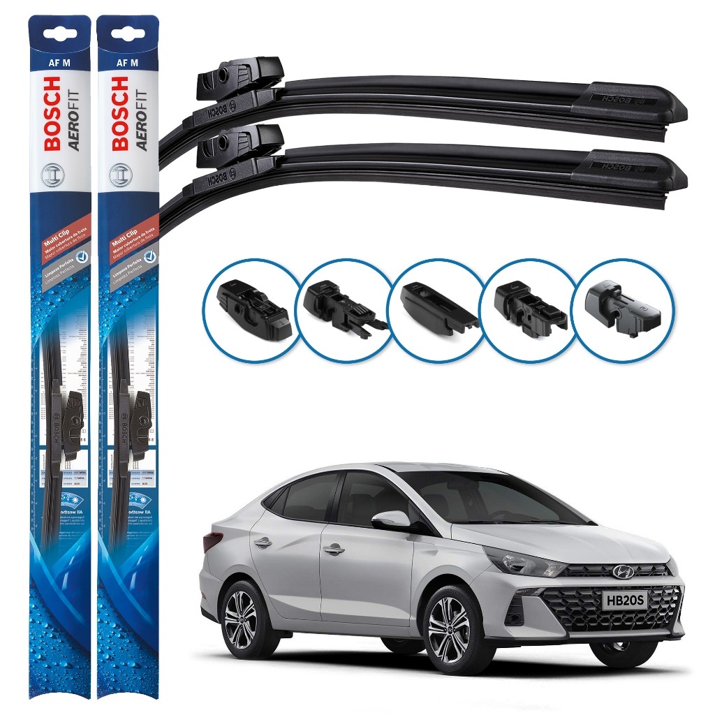 Par de Palhetas Limpador Parabrisa Multiclip Original Bosch Hyundai Hb20s 2020 A 2024 em Oferta na Shopee