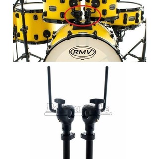 Tom Holder RMV Dino Black PAC16 Kit com 2 Tom Holders com Haste 10mm Padrão da Maioria das Marcas