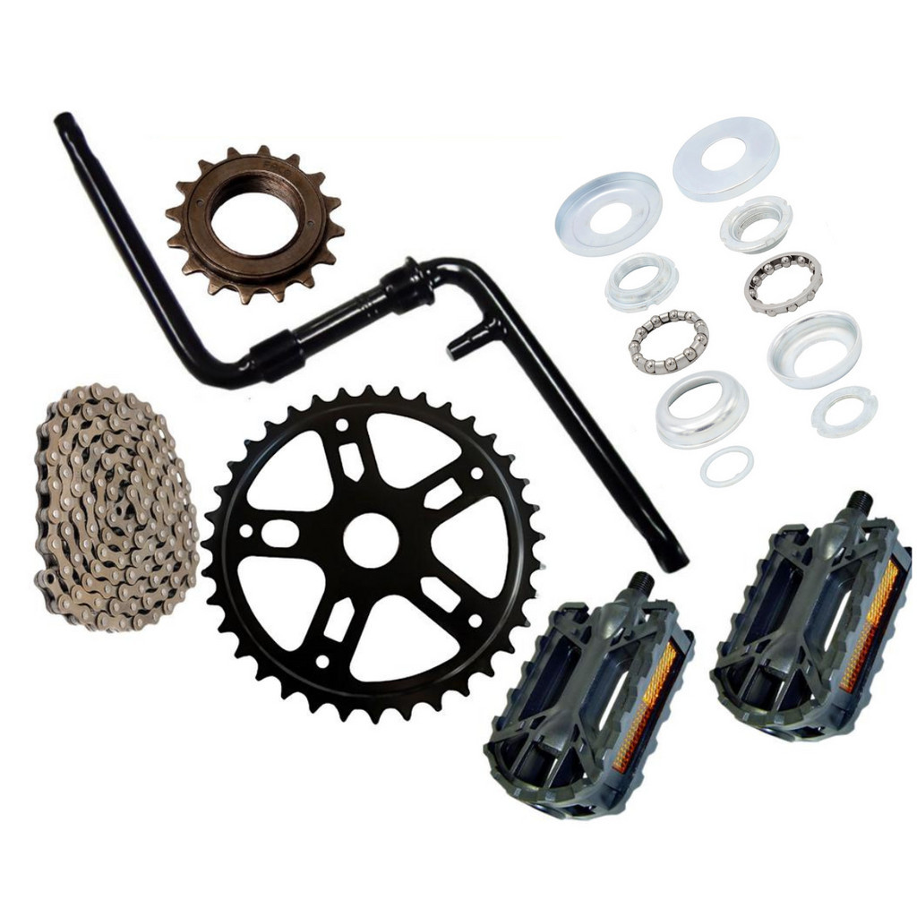 Kit Pedivela Monobloco Aro 20 Pedal Movimento Catraca Coroa