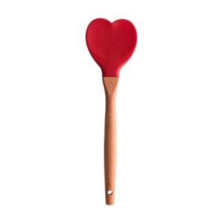 Colher Lyor Heart Vermelho de Silicone 27cm