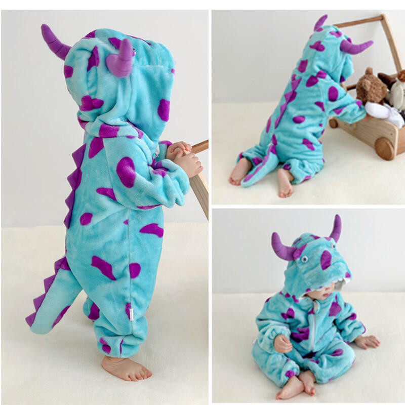 Kigurumi Macacão Para Bebês Recém-Nascidos Monster Sullivan Cosplay Romper Inverno
