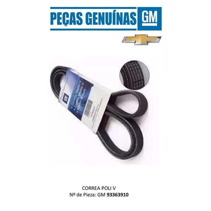 Correia Alternador e Direção Hidrául C/ Ar 5Pk1813, 93363910  GM