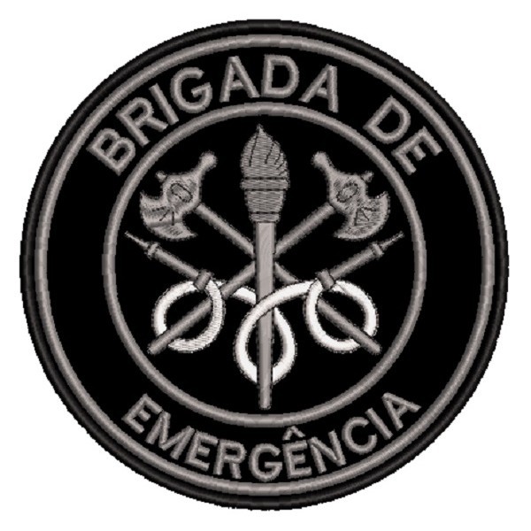 Patch Bordado Brevê Brigada de Emergência - Bombei.ro - Cinza